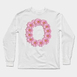 Letter o Pink Gerbera Daisy Long Sleeve T-Shirt